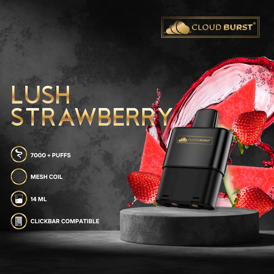 Cloud Burst- Lush Strawberry 7000 Click Bar Pod only