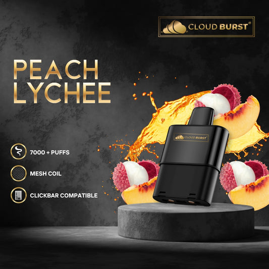 Cloud Burst- Peach Lychee 7000+ Click Bar Battery