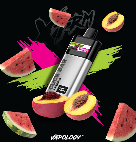 Vapology - Watermelon Peach Click Pod 7000+ Click Bar Battery