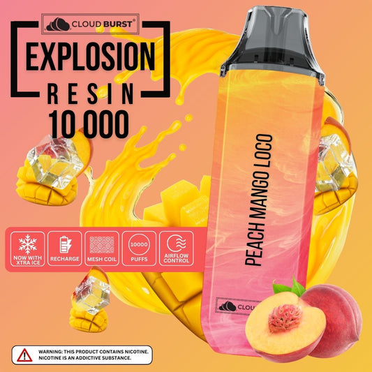 Cloud Burst 10000 Puff - Peach Mango Loco