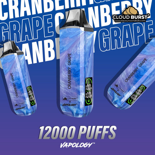 Cloud Burst X Vapology  - 12000 Puff Cranberry Grape