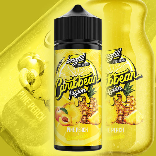 Caribbean Fusion Flavour Shot- Pine-Peach Lemonade 120ml Long Fill