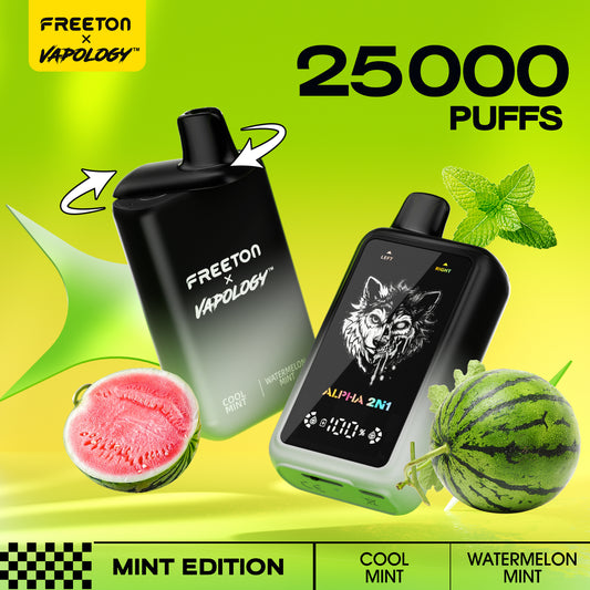 Freeton x Vapology  Alpha 2in1 25k - Cool Mint + Watermelon Mint