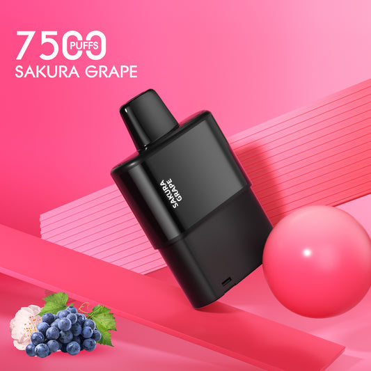 Freeton 7500 Click Bar Pod - Sakura Grape + Battery