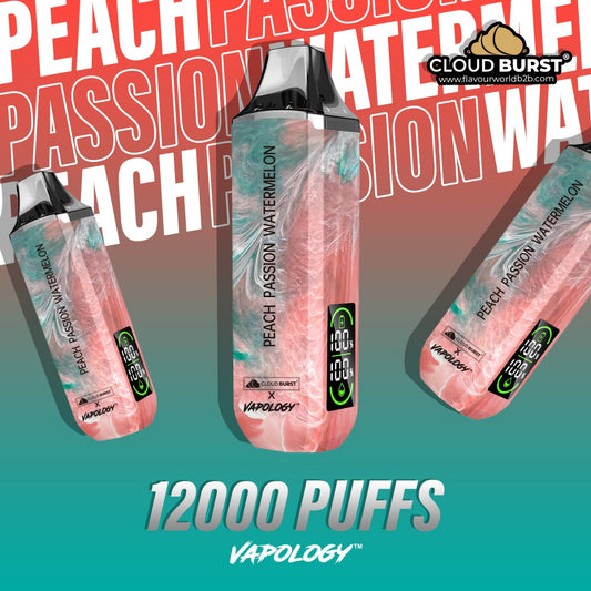 Cloud Burst X Vapology  - 12000 Puff Peach Passion Watermelon