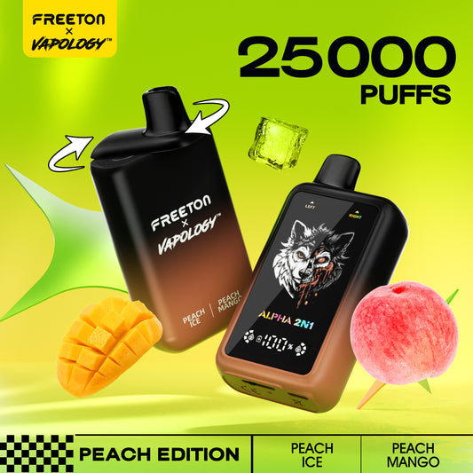 Freeton x Vapology Alpha 2in1 25k - Peach Ice + Peach Mango