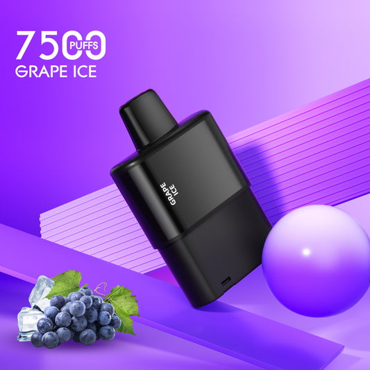Freeton 7500 Click Bar Pod - Grape Ice + Battery