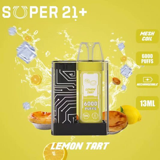 Super 21+ Lemon Tart ice 6000 Puff 50mg
